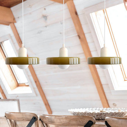 Glass Pendant Lamp 12 Inch Adjustable Height Ceiling Fixture for Bedrooms Nightstands Modern Minimalist Nordic Hanging Light E27 Socket for