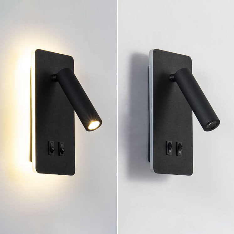 Adjustable LED Wall Sconce with Backlight – Rotatable Reading Light for Bedroom & Hallway – Modern Spotlight for Bedside & Living Room