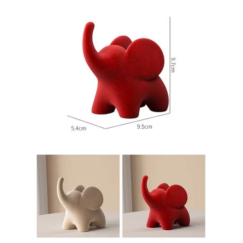 Elysian Elephant Figurine - Resin, Minimalist Design