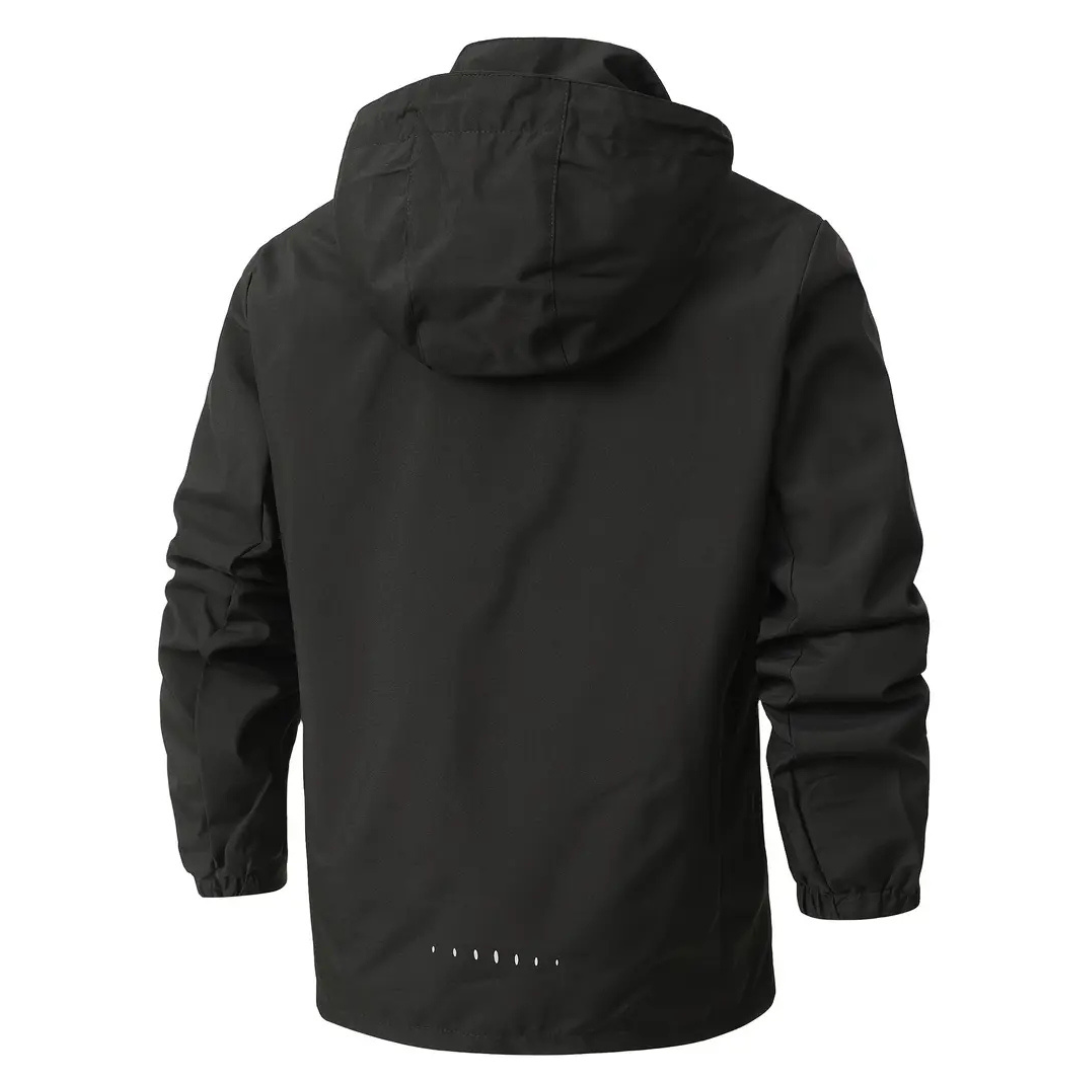 Veste de pluie légère zippée à capuche – Coupe-vent respirant pour homme