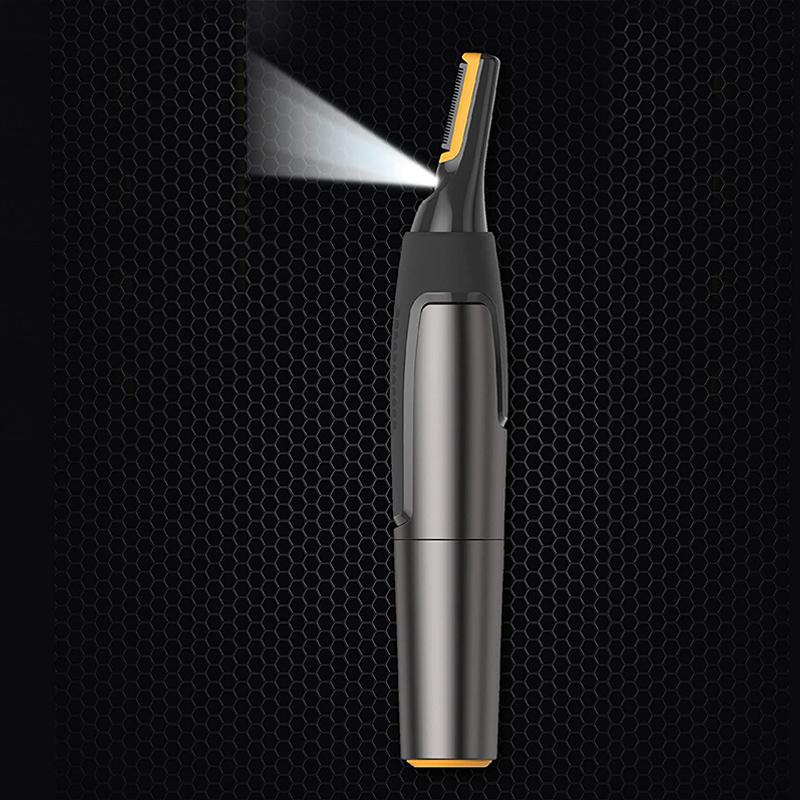 Precision Hair Trimmer with LED Light & Ultra-Thin Titanium Blades for Nose Ear Eyebrow Detailing