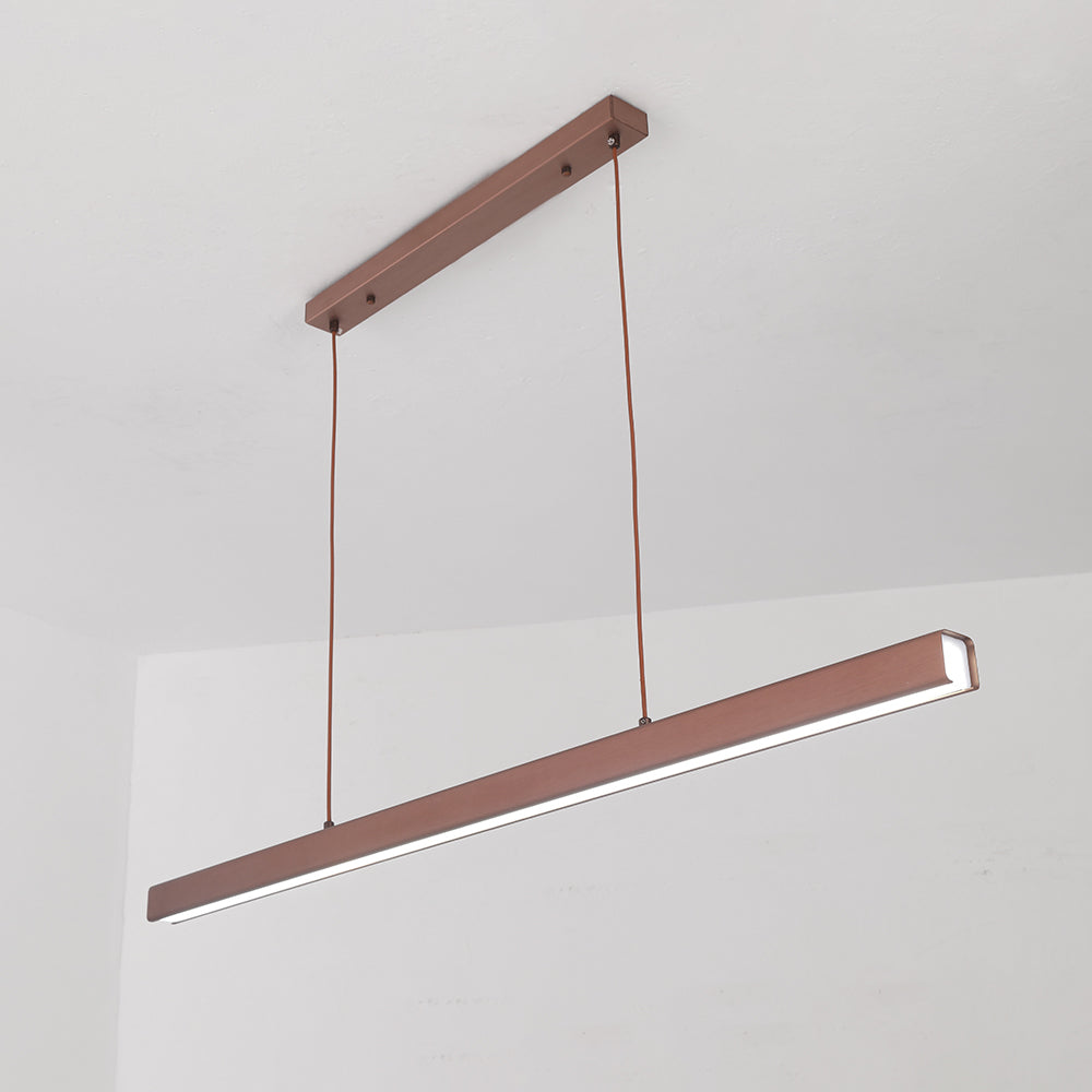 Linear LED Pendant Light Metal Frame Acrylic Diffuser Contemporary Dining Room Kitchen Island Ceiling Fixture Dimmable Modern Hanging Lamp