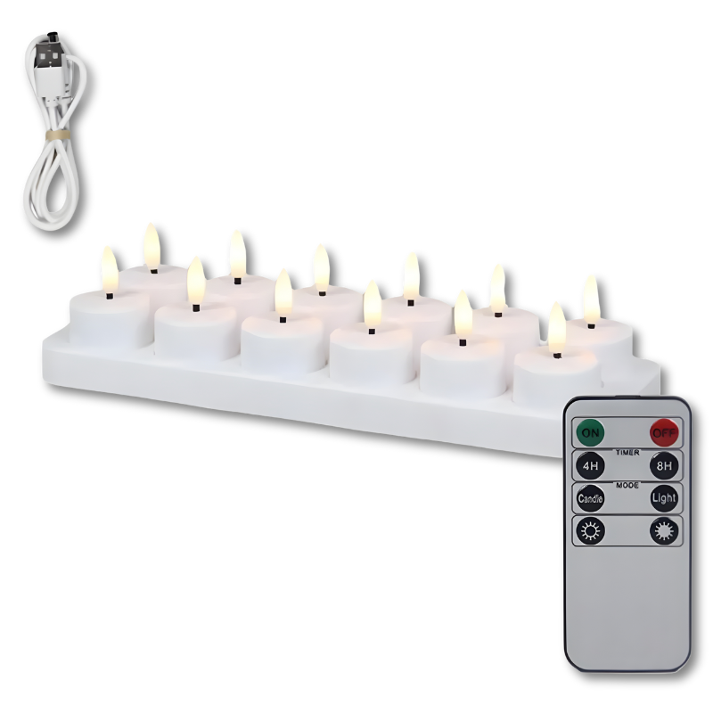 Rechargeable Flameless LED Candles with Remote Control and Timer for Home Ambiance Decor