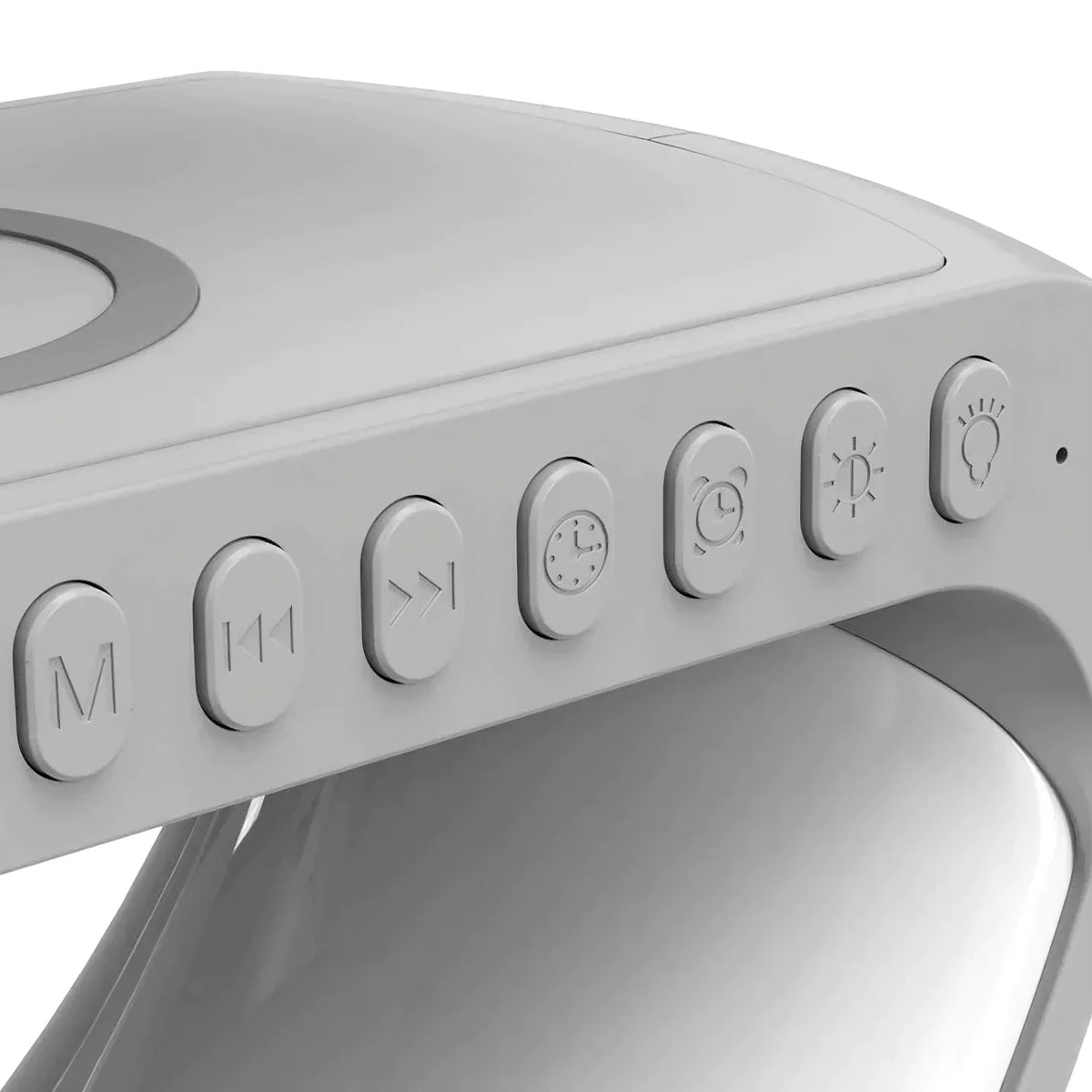 Réveil numérique LED pour table de nuit avec chargeur de téléphone sans fil Qi et haut-parleur Bluetooth pour chambre à coucher 10 po