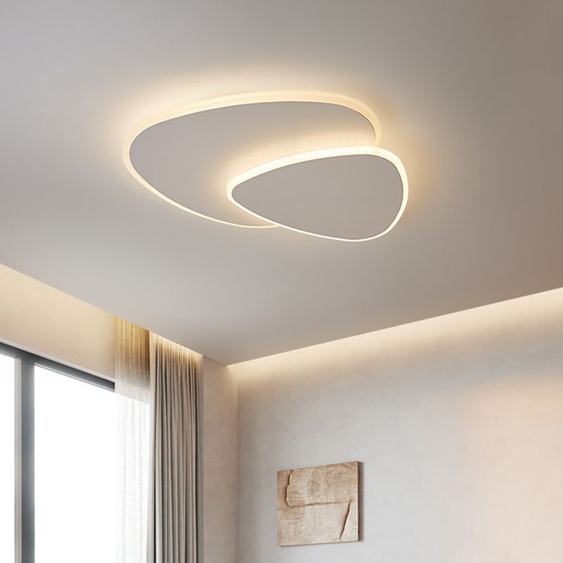 Plafonnier LED triangulaire moderne blanc, montage encastré pour chambre, salon, couloir, intensité réglable, 3 températures de couleur, 40-50 cm