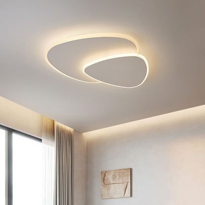 Plafonnier LED triangulaire moderne blanc, montage encastré pour chambre, salon, couloir, intensité réglable, 3 températures de couleur, 40-50 cm