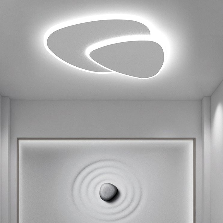 Plafonnier LED triangulaire moderne blanc, montage encastré pour chambre, salon, couloir, intensité réglable, 3 températures de couleur, 40-50 cm