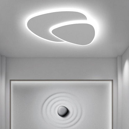 Plafonnier LED triangulaire moderne blanc, montage encastré pour chambre, salon, couloir, intensité réglable, 3 températures de couleur, 40-50 cm