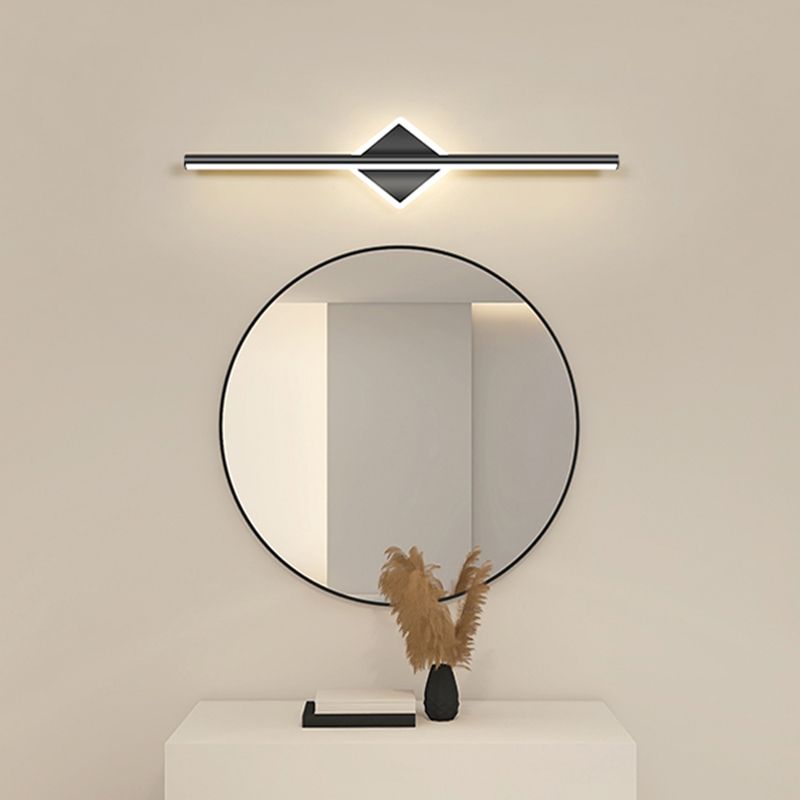 Modern LED Wall Sconce Round or Square Metal Bathroom Vanity Light Fixture with Silicone Diffuser