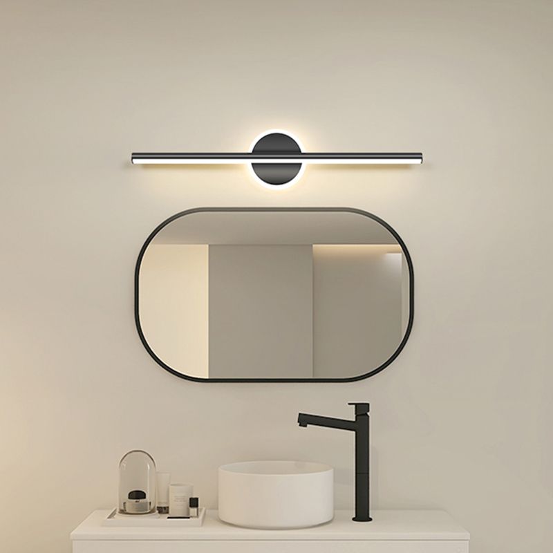 Modern LED Wall Sconce Round or Square Metal Bathroom Vanity Light Fixture with Silicone Diffuser