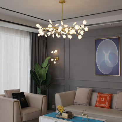 Branching Tree Multi-Light Pendant with Glass Globes for Dining Room & Living Room – Adjustable Hardwire Chandelier