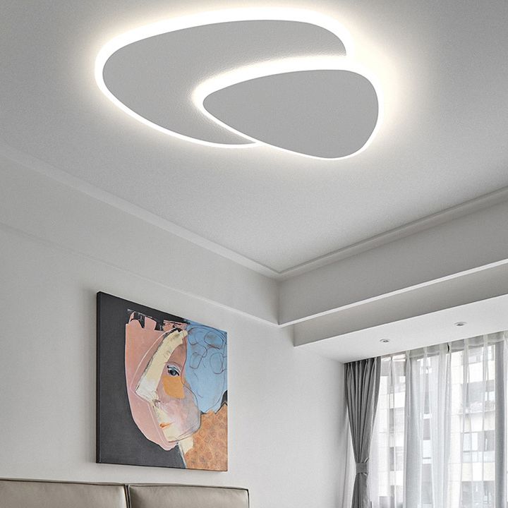 Plafonnier LED triangulaire moderne blanc, montage encastré pour chambre, salon, couloir, intensité réglable, 3 températures de couleur, 40-50 cm