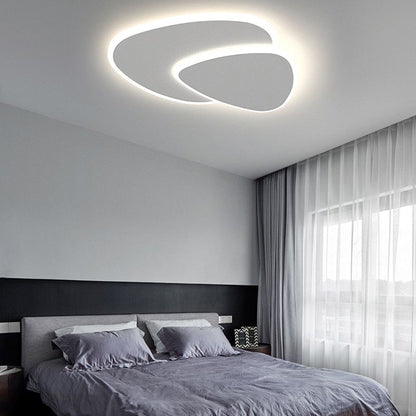Plafonnier LED triangulaire moderne blanc, montage encastré pour chambre, salon, couloir, intensité réglable, 3 températures de couleur, 40-50 cm
