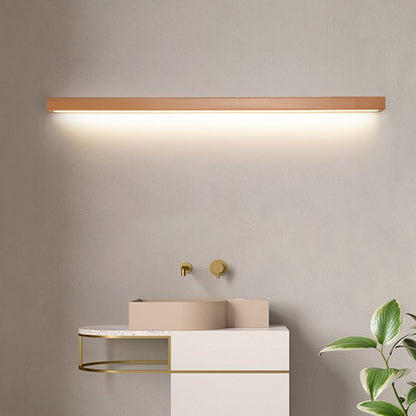 Applique murale rectangulaire en bois à LED avec abat-jour en acrylique pour chambre et salon | Éclairage de miroir minimaliste moderne