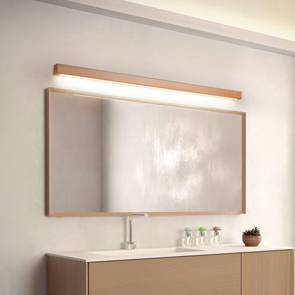 Applique murale rectangulaire en bois à LED avec abat-jour en acrylique pour chambre et salon | Éclairage de miroir minimaliste moderne