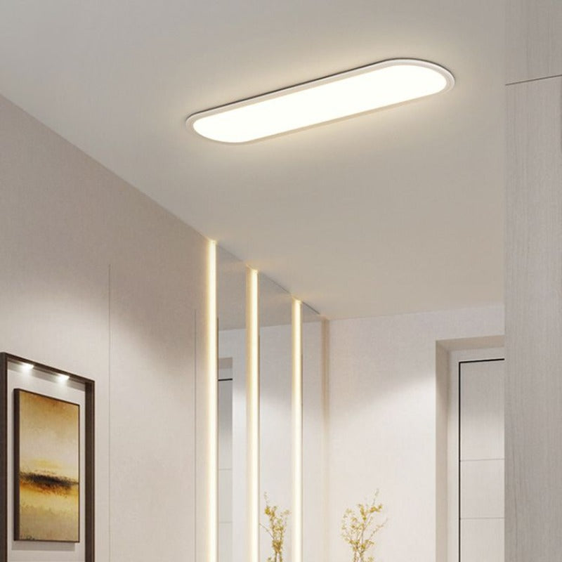 Oval LED Flush Mount Ceiling Light Fixture Modern Minimalist Metal & Acrylic Dimmable 16-31 Inch for Bedroom Living Room Dining Room