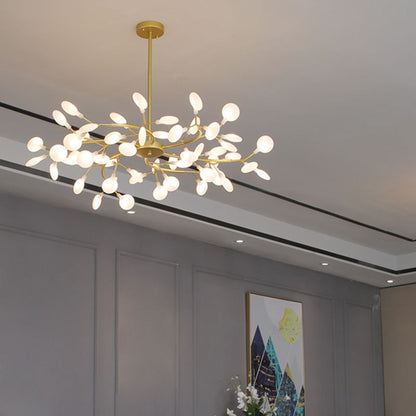 Branching Tree Multi-Light Pendant with Glass Globes for Dining Room & Living Room – Adjustable Hardwire Chandelier