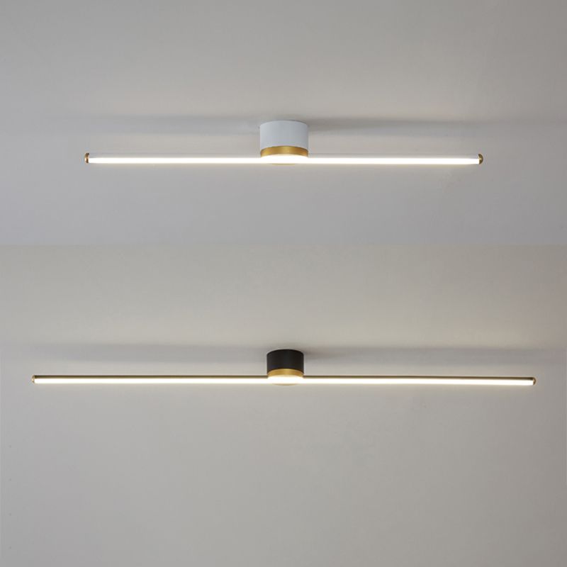 Sleek LED Flush Mount Ceiling Light for Bedroom Living Room Kitchen Hallway Modern Linear Panel Fixture with Silicone Diffuser