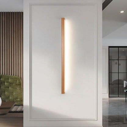 Applique murale rectangulaire en bois à LED avec abat-jour en acrylique pour chambre et salon | Éclairage de miroir minimaliste moderne