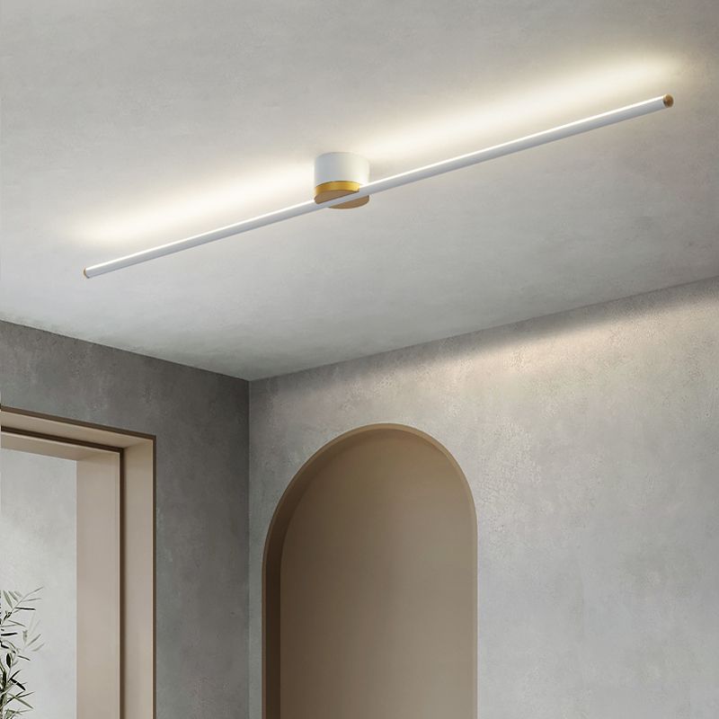 Sleek LED Flush Mount Ceiling Light for Bedroom Living Room Kitchen Hallway Modern Linear Panel Fixture with Silicone Diffuser