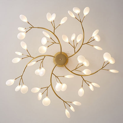 Branching Tree Multi-Light Pendant with Glass Globes for Dining Room & Living Room – Adjustable Hardwire Chandelier