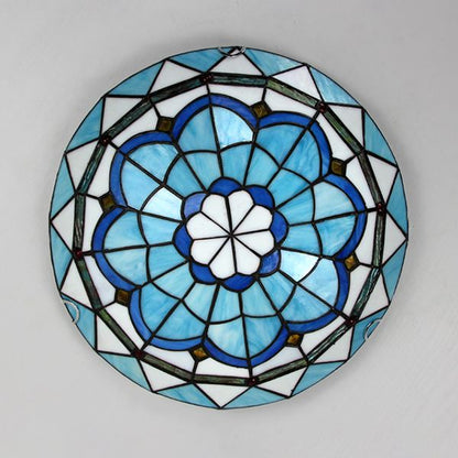 Colorful Glass Semicircle Flush Mount Ceiling Light for Living Room & Bedroom | Modern Artistic Overhead Lighting Fixture