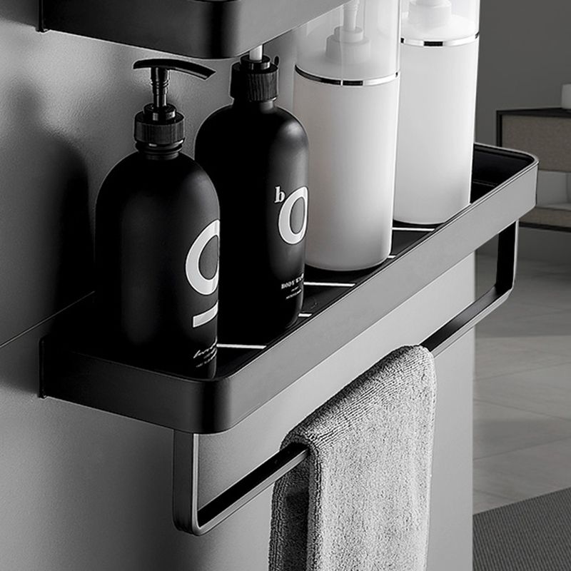 Modern Matt Black Bathroom Set | Stainless Steel Bath Rack with Versatile Shelves for Organized Storage