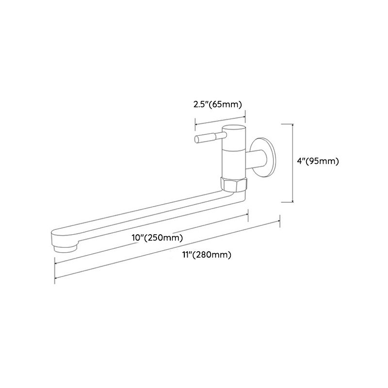 Robinet pivotant mural en acier inoxydable – Remplisseur de casseroles monocommande pour cuisine