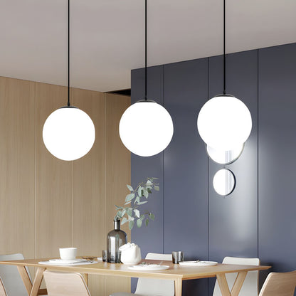 Globe Pendant Light E26 Socket for Kitchen Island Dining Room Bedroom Ceiling Lighting White 10 Inch Sphere Adjustable Hanging Fixture