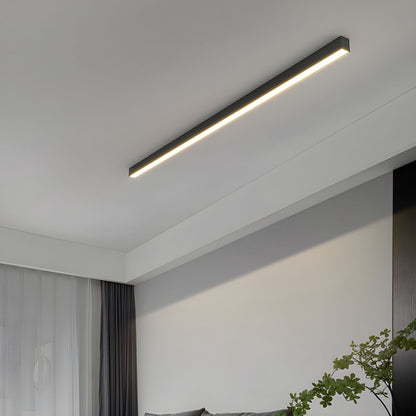 Linear LED Flush Mount Light 47-Inch Contemporary Aluminum Fixture Bedroom Hallway Kitchen Bar Overhead Lighting Slim Profile Low Profile Bl