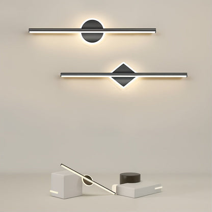 LED Wall Sconce Black & Gold Metal Modern Geometric Light Fixture for Living Room Bedroom Bathroom Warm White Accent Lighting