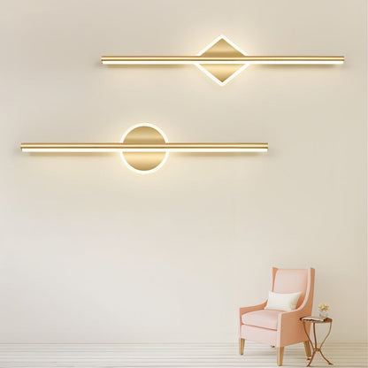 LED Wall Sconce Black & Gold Metal Modern Geometric Light Fixture for Living Room Bedroom Bathroom Warm White Accent Lighting