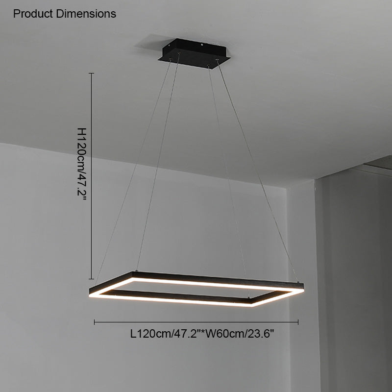 Multi-Tier Linear Suspension Fixture with Integrated LED, Adjustable Cable, Matte Black Metal Frame for Dining & Living Spaces
