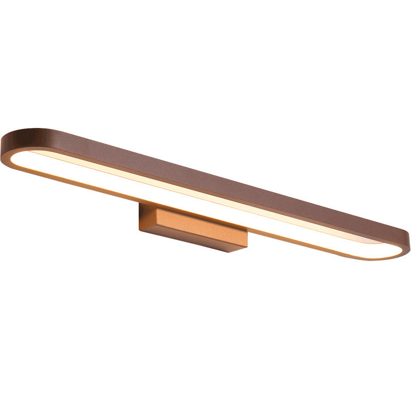 Linear LED Vanity Light for Bathroom Mirror 31-Inch Aluminum Coffee Brown Modern Wall Sconce for Makeup Grooming Dressing Table Fixed Mount