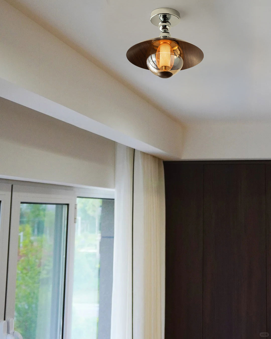 Flush Mount Glass Dome Ceiling Light 12 Inch Warm LED for Foyer Hallway Entry Corridor Modern Home 2700K 420 Lumens