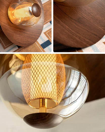 Flush Mount Glass Dome Ceiling Light 12 Inch Warm LED for Foyer Hallway Entry Corridor Modern Home 2700K 420 Lumens