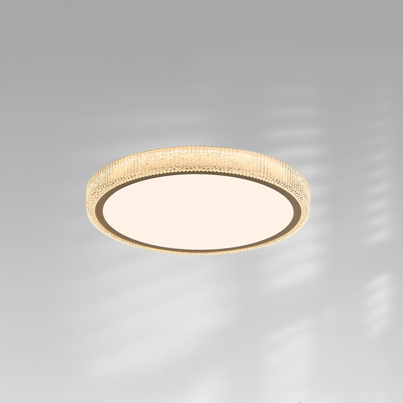 Round Flush Mount LED Ceiling Light 22W Low Profile Modern Fixture for Bedrooms Living Rooms Hallways Warm White 2700K 1200 Lumens Metal Acr