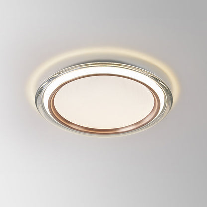 Plafonnier LED encastré rond 14 pouces, luminaire filaire pour chambre à coucher, profil bas 2700K 25 Watts, diffuseur en acrylique, éclairage domestique contemporain