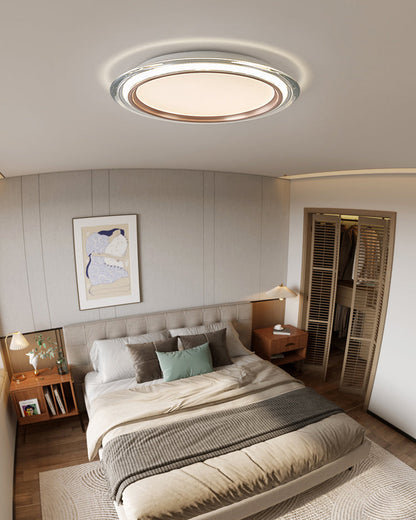 Plafonnier LED encastré rond 14 pouces, luminaire filaire pour chambre à coucher, profil bas 2700K 25 Watts, diffuseur en acrylique, éclairage domestique contemporain