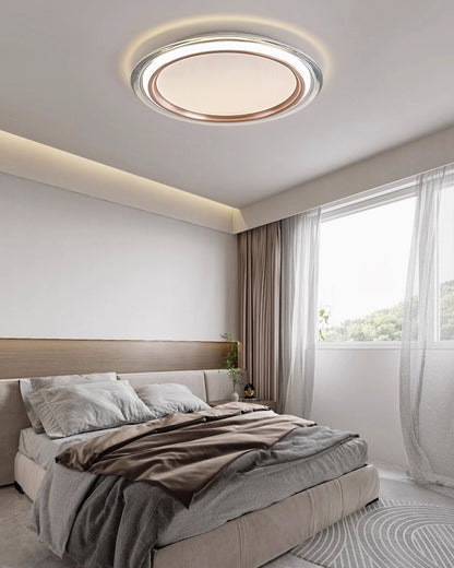 Plafonnier LED encastré rond 14 pouces, luminaire filaire pour chambre à coucher, profil bas 2700K 25 Watts, diffuseur en acrylique, éclairage domestique contemporain