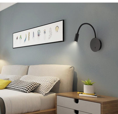 Adjustable LED Wall Light with 360° Rotating Head – Modern Aluminum Sconce for Living Room & Home Office