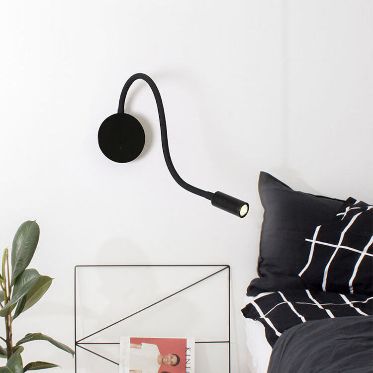 Adjustable Industrial Wall Sconce with Rotating Arm – Black Metal LED Light for Bedroom, Living Room & Hallway