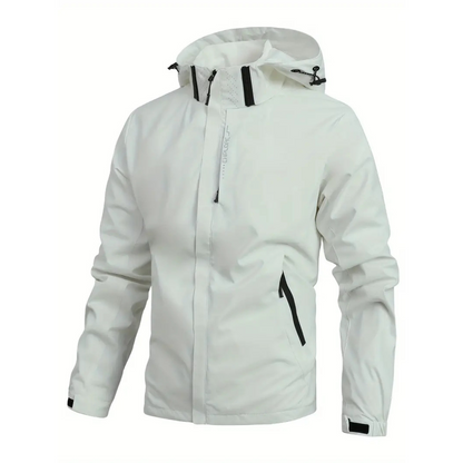 Veste de pluie légère zippée à capuche – Coupe-vent respirant pour homme