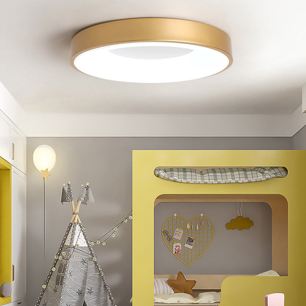Plafonnier LED rond pour chambre et couloir – Disque ultra-plat en fer et acrylique – Options à intensité variable pour salon et entrée