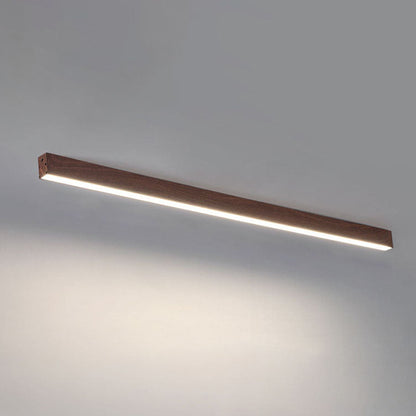Plafonnier LED rectangulaire encastré 47 pouces en aluminium avec diffuseur en acrylique grain de bois pour salle à manger, chambre, bureau, naturel, chaud, minimaliste