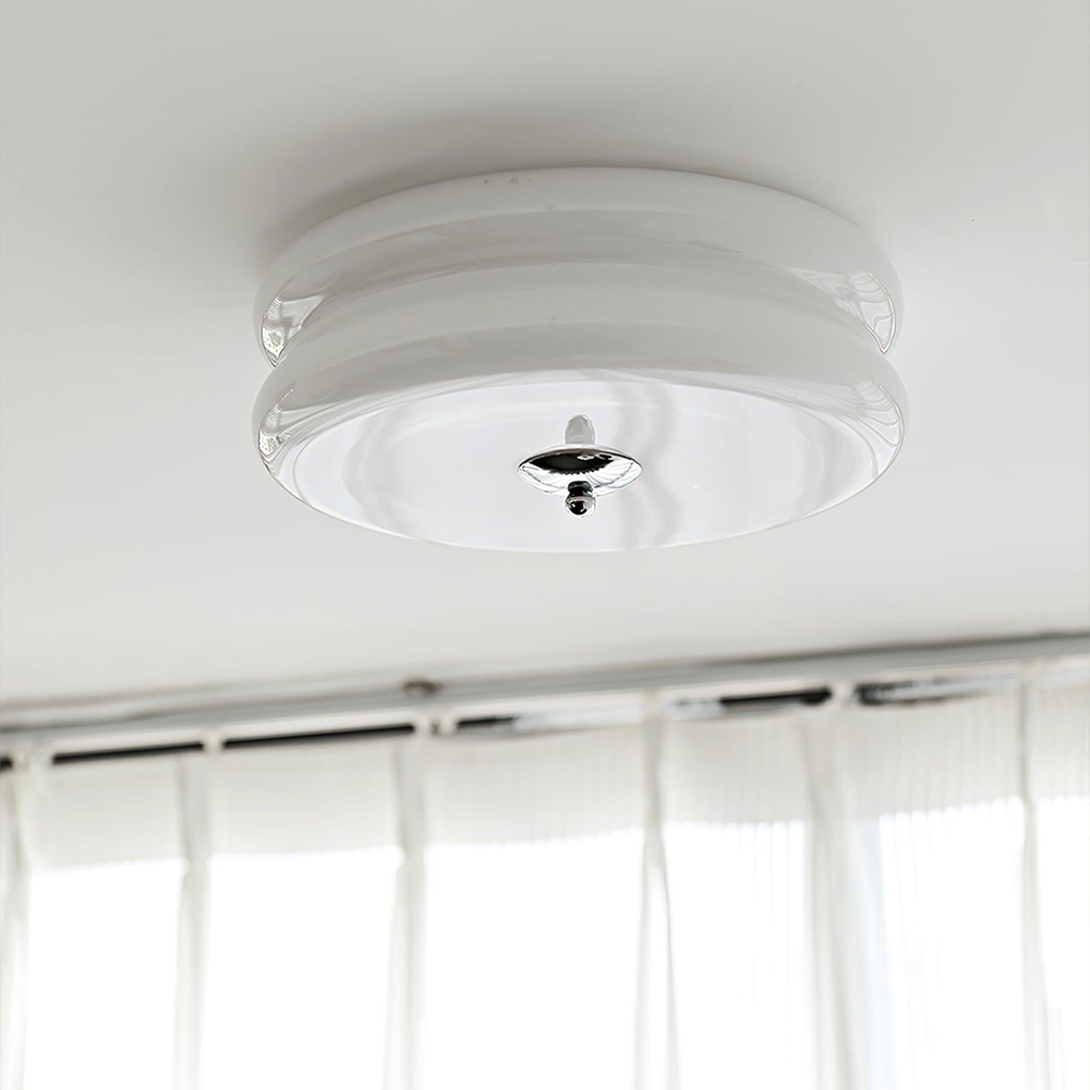 Plafonnier LED encastré rond avec 3 températures de couleur, verre et métal, 5 po de hauteur, pour chambre, salle à manger, cuisine, interrupteur Kelvin réglable