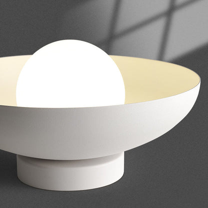 Single-Bulb Ceiling Light with Iron Frame and Glass Shade for Bedroom, Hallway, or Entryway