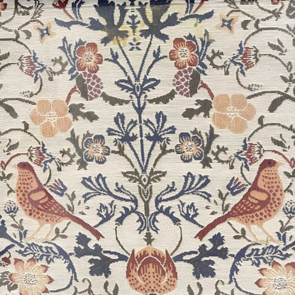 Viora Table Runner - Jacquard Floral and Bird Design, Elegant Tasselled Edges