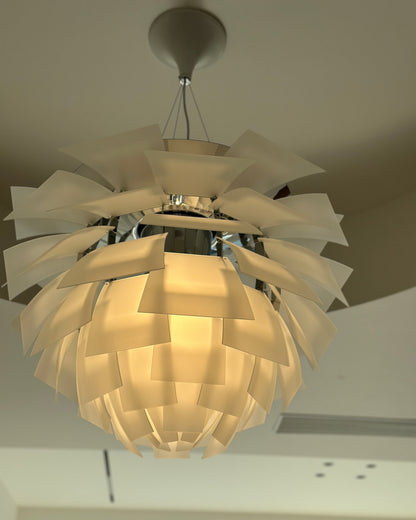Layered Metal Fixture 19 in Wide Warm White E27 Socket Adjustable Height Kitchen Island Dining Room Cord Suspended Overhead Lighting Texture