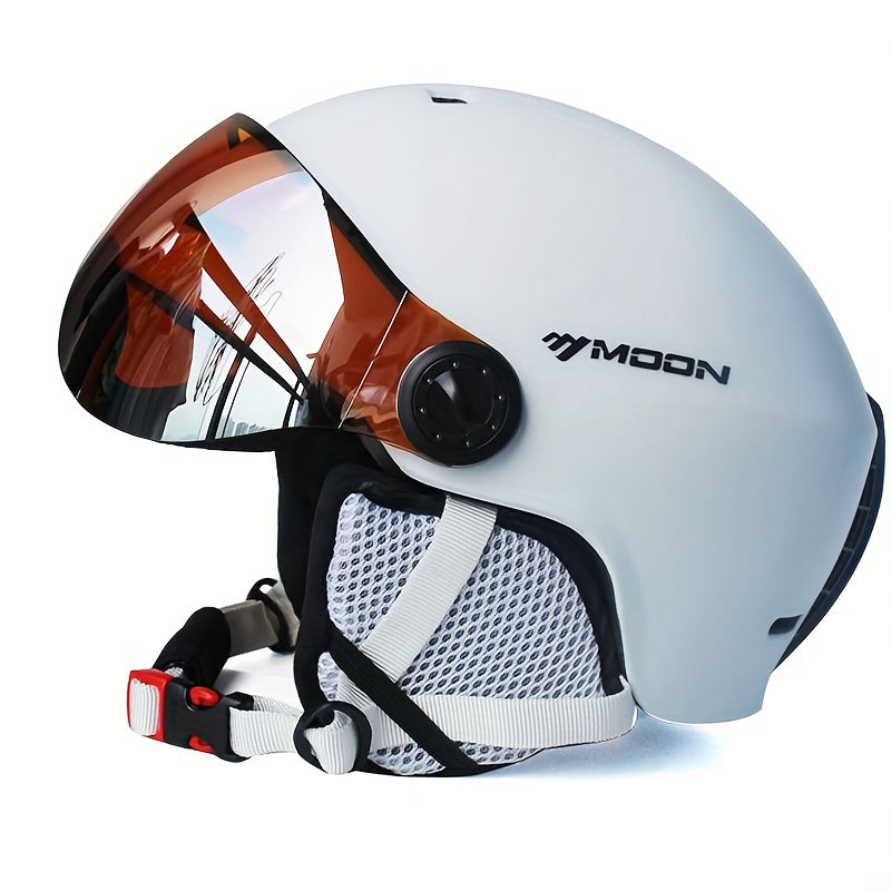 Winter Snow Helmet with Removable Visor for Skiing Snowboarding Mountain Sports Adjustable Head Protection Breathable Padded Lightweight Out